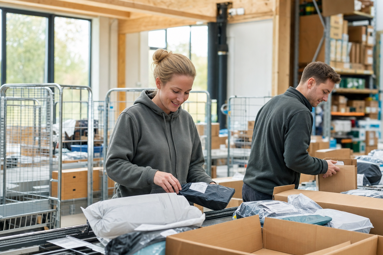 Team bei der Arbeit in unserem Lager